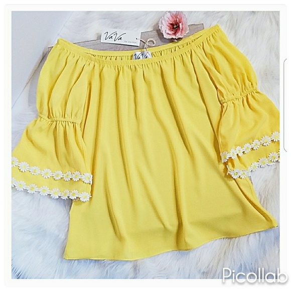 Yellow Soldana Off-Shoulder blouse - Picture 4 of 5